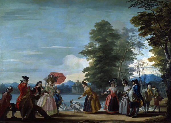 A walk along the large pond of El Retiro, 1780