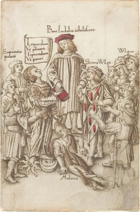 Framed Print : Do Not Walk outside the Public Highway [fol. 35 recto], c. 1512  /  1515. Creator: Unknown