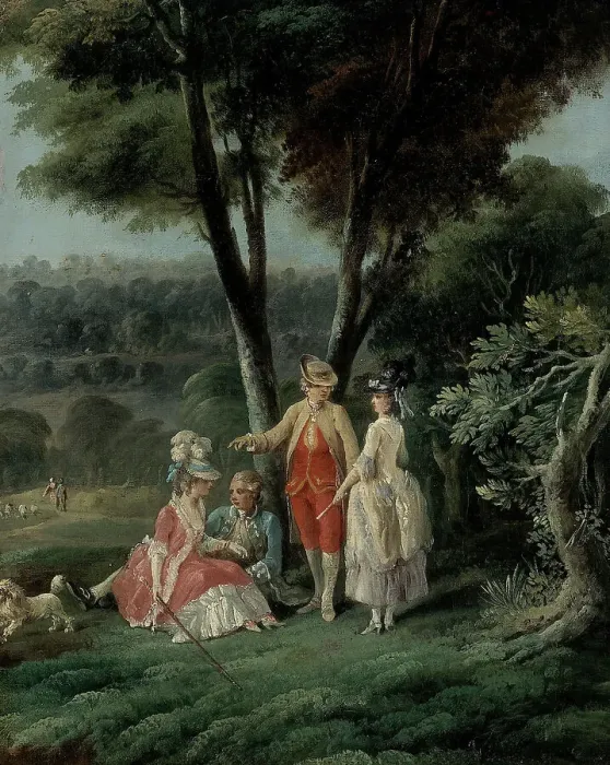 Framed Print : Walk in a park. Creator: Jean-Baptiste Hilaire Framed Print : Walk in a park. Creator: Jean-Baptiste Hilaire