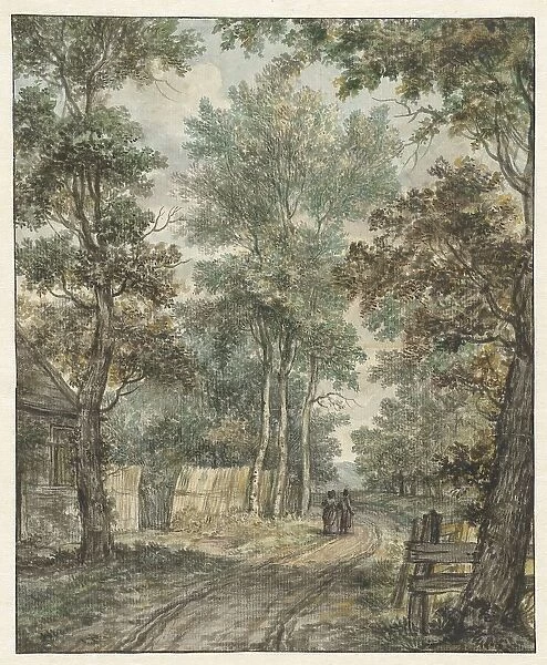 Walkers on a forest road near Heemstede, 1752-1819. Creator: Juriaan Andriessen