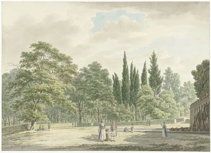 Framed Print : Walkers on a terrace of the Villa Conti in Frascati, 1791. Creator: Daniel Dupré Framed Print : Walkers on a terrace of the Villa Conti in Frascati, 1791. Creator: Daniel Dupré