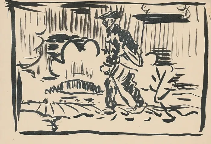 Framed Print : Walking man, 1st half 20th century. Creator: Arnold Peter Weisz-Kubincan Framed Print : Walking man, 1st half 20th century. Creator: Arnold Peter Weisz-Kubincan