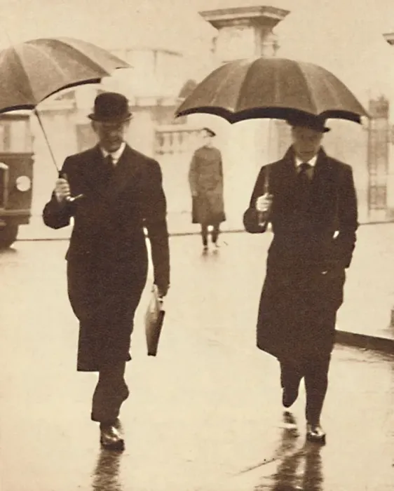 Framed Print : Walking In The Rain, 1937 Framed Print : Walking In The Rain, 1937