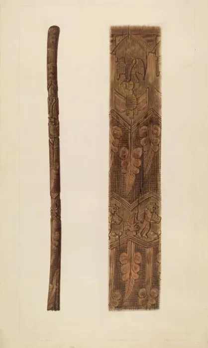 Framed Print : Walking Stick, 1935 / 1942. Creator: Clyde L. Cheney Framed Print : Walking Stick, 1935 / 1942. Creator: Clyde L. Cheney