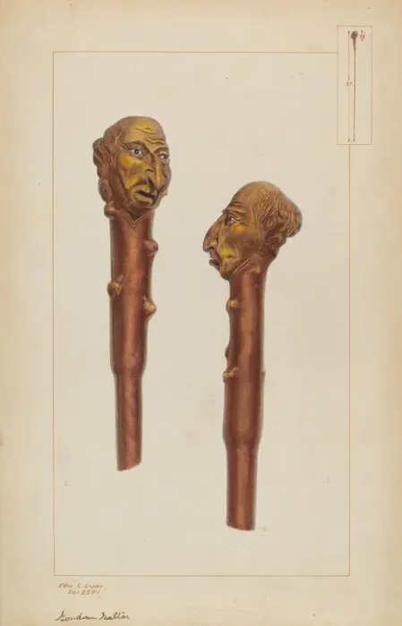 Framed Print : Walking Stick, c. 1937. Creator: Edward L Loper
