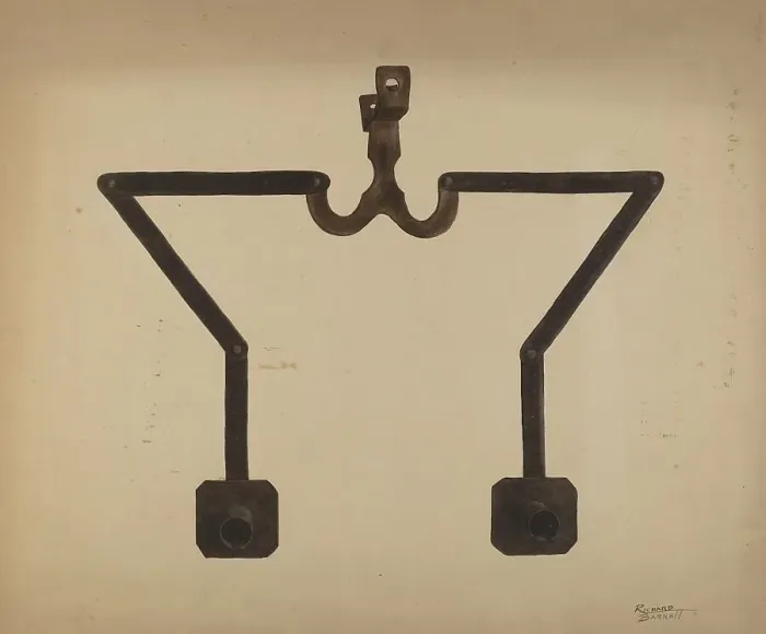 Framed Print : Wall Bracket Candleholder, c. 1938. Creator: Richard Barnett Framed Print : Wall Bracket Candleholder, c. 1938. Creator: Richard Barnett