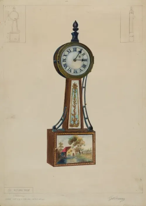 Framed Print : Wall Clock, c. 1936. Creator: Thomas Holloway Framed Print : Wall Clock, c. 1936. Creator: Thomas Holloway
