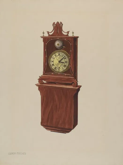 Framed Print : Wall Clock, c. 1937. Creator: Ulrich Fischer Framed Print : Wall Clock, c. 1937. Creator: Ulrich Fischer