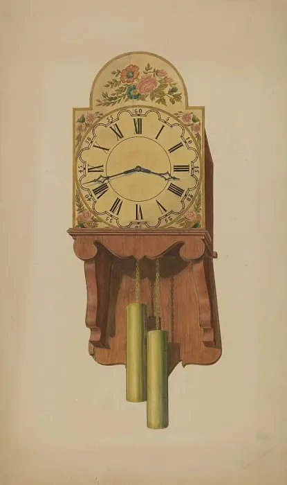 Framed Print : Wall Clock, c. 1938. Creator: Therkel Anderson Framed Print : Wall Clock, c. 1938. Creator: Therkel Anderson
