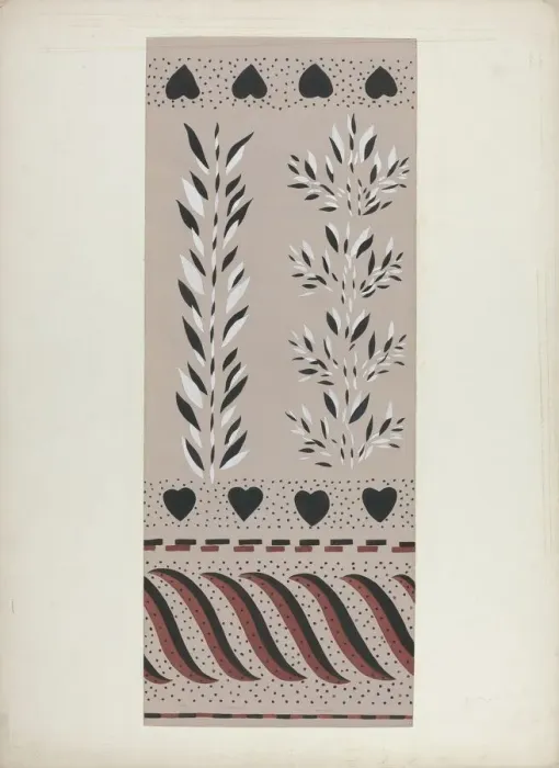 Framed Print : Wall Decoration Below Chair Rail, c. 1940. Creator: Alvin M Gully Framed Print : Wall Decoration Below Chair Rail, c. 1940. Creator: Alvin M Gully