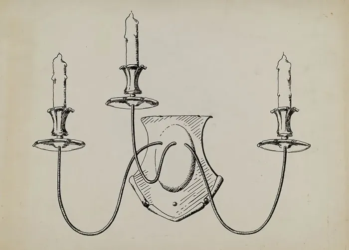 Framed Print : Wall Fixture, c. 1936. Creator: Florence Huston Framed Print : Wall Fixture, c. 1936. Creator: Florence Huston