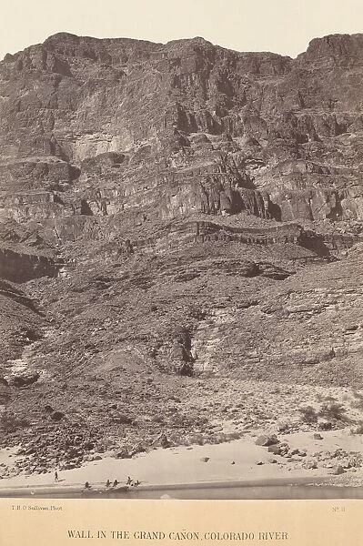 Wall in the Grand Canyon, Colorado River, 1871. Creator: Tim O Sullivan