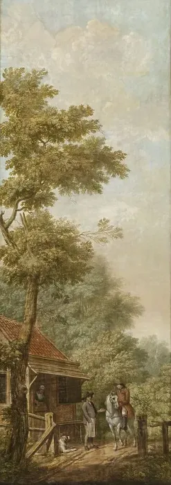 Framed Print : Three wall hangings with a Dutch landscape, 1776. Creator: Juriaan Andriessen Framed Print : Three wall hangings with a Dutch landscape, 1776. Creator: Juriaan Andriessen