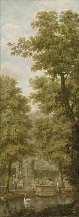 Framed Print : Three wall hangings with a Dutch landscape, 1776. Creator: Juriaan Andriessen Framed Print : Three wall hangings with a Dutch landscape, 1776. Creator: Juriaan Andriessen