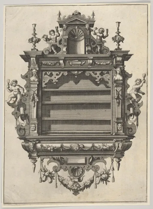 Framed Print : Wall-mounted Shelf Unit from Verscheyden Schrynwerck (... ) [ Plusieurs Menuiseries ( Framed Print : Wall-mounted Shelf Unit from Verscheyden Schrynwerck (... ) [ Plusieurs Menuiseries (