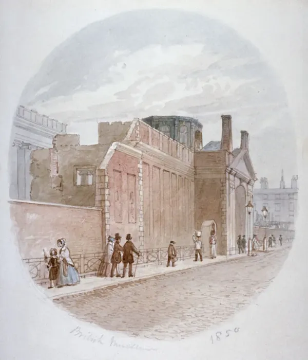 Framed Print : Part of a wall of the old British Museum, Bloomsbury, London, 1850. Artist: James Findlay Framed Print : Part of a wall of the old British Museum, Bloomsbury, London, 1850. Artist: James Findlay