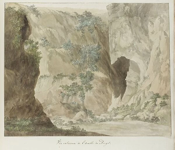Wall of the Oreille de Denys cave, 1778. Creator: Louis Ducros