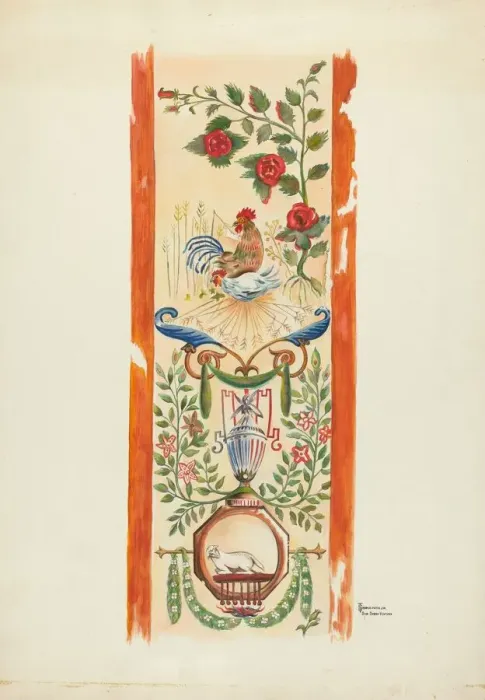 Framed Print : Wall Painting, 1938. Creator: Gerald Transpota Framed Print : Wall Painting, 1938. Creator: Gerald Transpota