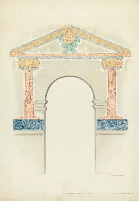 Framed Print : Wall Painting, 1939. Creator: Edward Jewett Framed Print : Wall Painting, 1939. Creator: Edward Jewett