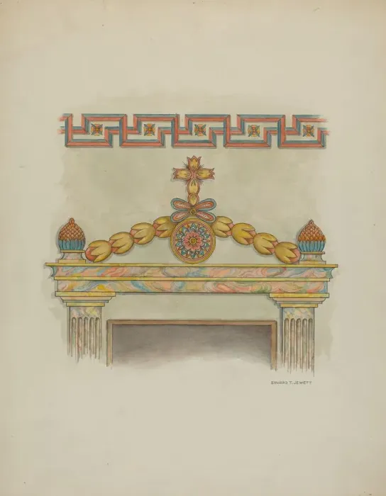 Framed Print : Wall Painting, c. 1939. Creator: Edward Jewett