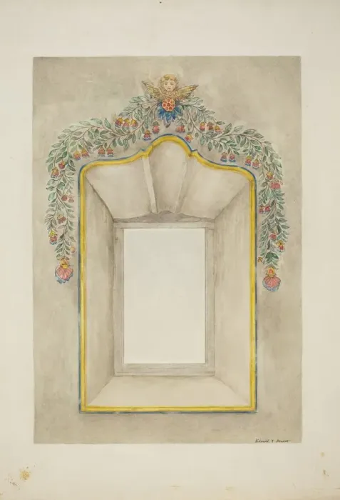 Framed Print : Wall Painting, c. 1940. Creator: Edward Jewett Framed Print : Wall Painting, c. 1940. Creator: Edward Jewett
