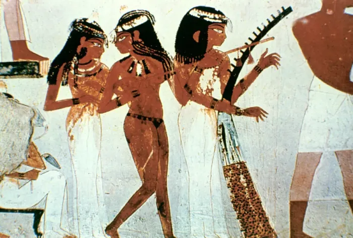 Framed Print : Wall Painting, Detail, Group of Musicians, Tomb of Nakht, Thebes Framed Print : Wall Painting, Detail, Group of Musicians, Tomb of Nakht, Thebes