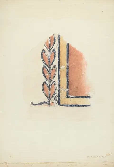 Framed Print : Wall Painting (Fragment), c. 1939. Creator: William Kieckhofel Framed Print : Wall Painting (Fragment), c. 1939. Creator: William Kieckhofel