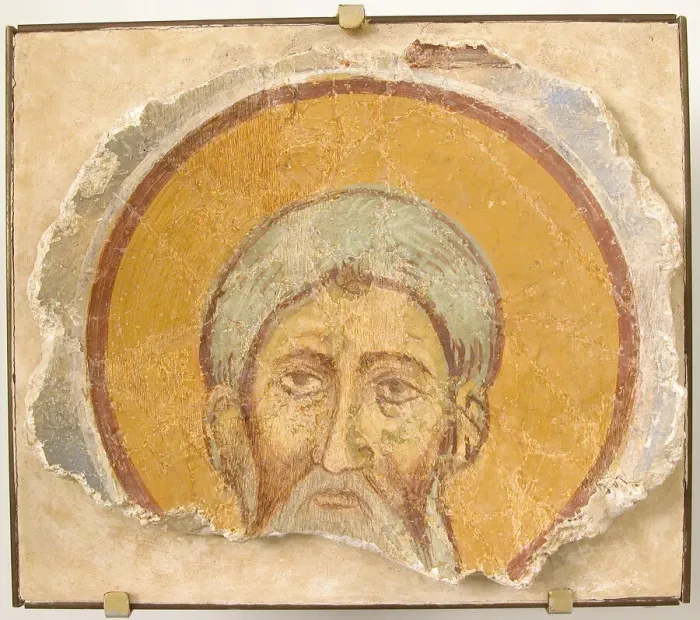 Framed Print : Wall Painting of a Male Saint, Byzantine, 12th century, modern restoration Framed Print : Wall Painting of a Male Saint, Byzantine, 12th century, modern restoration