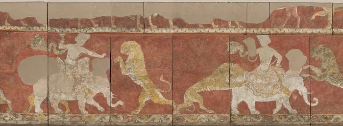 Framed Print : Wall painting from the Red Hall of the Palace in Varakhsha. Fragment Framed Print : Wall painting from the Red Hall of the Palace in Varakhsha. Fragment