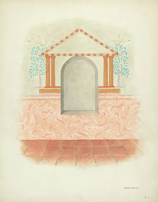 Framed Print : Wall Painting: Restoration Drawing, 1940. Creator: Edith Towner Framed Print : Wall Painting: Restoration Drawing, 1940. Creator: Edith Towner