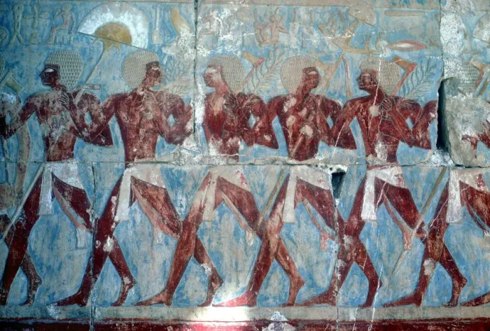 Framed Print : Wall painting: returning from the expedition, Temple of Queen Hatshepsut, Luxor, Egypt, c1470 BC Framed Print : Wall painting: returning from the expedition, Temple of Queen Hatshepsut, Luxor, Egypt, c1470 BC