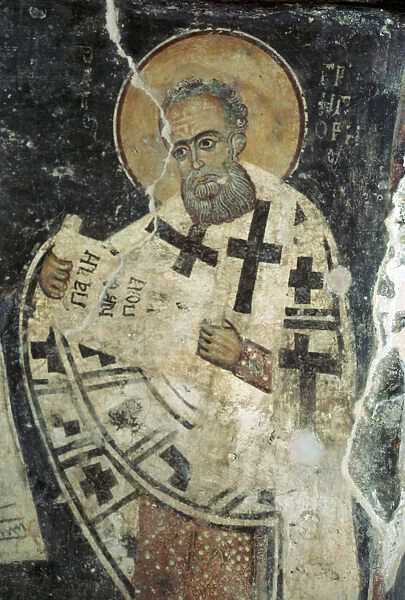 Wall painting of St Gregory, 13th century
