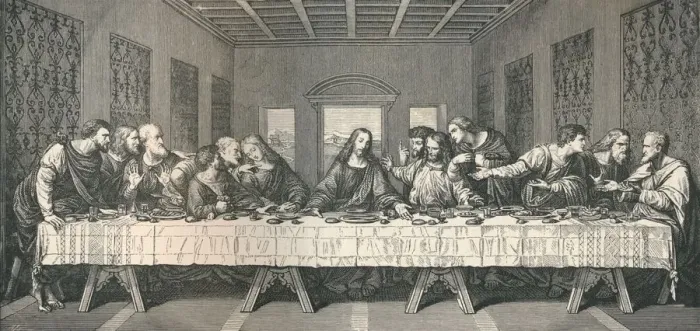 Framed Print : The wall painting of `The Last Supper`, at Milan, 1883 Framed Print : The wall painting of `The Last Supper`, at Milan, 1883