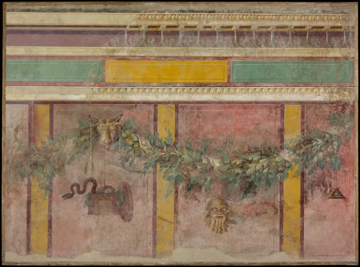 Framed Print : Wall painting from the west wall of Room L of the Villa of P. Fannius Synistor... ca Framed Print : Wall painting from the west wall of Room L of the Villa of P. Fannius Synistor... ca