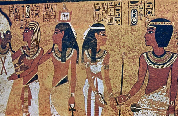 Wall paintings in the Tomb of Tutankhamun, Valley of the Kings, Luxor, Egypt