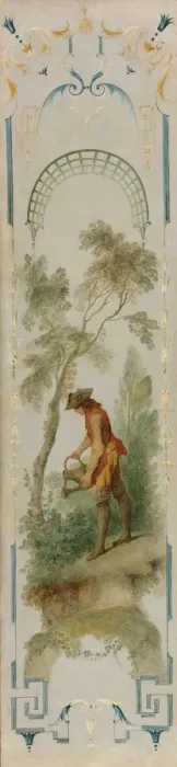 Framed Print : Wall Panals: The Gardener, Horticlture, The Vineyard, The See-Saw, The Swing, c. 1723-1727 Framed Print : Wall Panals: The Gardener, Horticlture, The Vineyard, The See-Saw, The Swing, c. 1723-1727