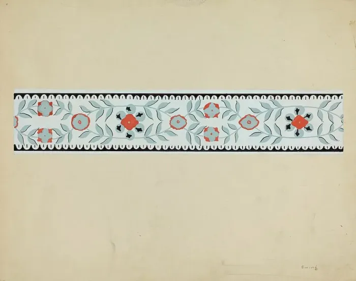Framed Print : Wall Paper Border, 1935 / 1942. Creator: Burton Ewing Framed Print : Wall Paper Border, 1935 / 1942. Creator: Burton Ewing