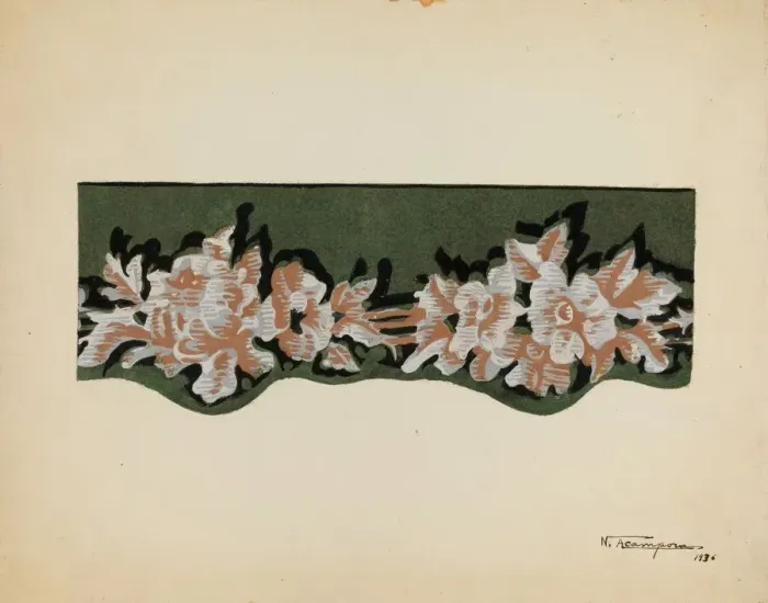 Framed Print : Wall Paper Border, 1936. Creator: Nicholas Acampora Framed Print : Wall Paper Border, 1936. Creator: Nicholas Acampora