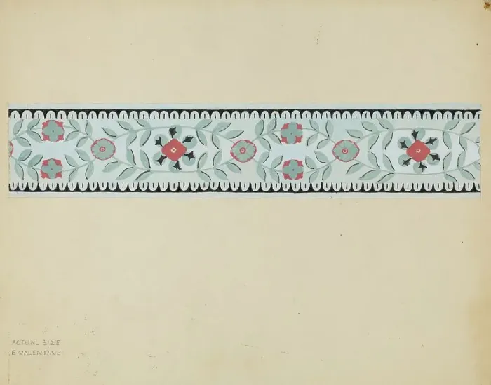Framed Print : Wall Paper Border, c. 1936. Creator: Elizabeth Valentine Framed Print : Wall Paper Border, c. 1936. Creator: Elizabeth Valentine