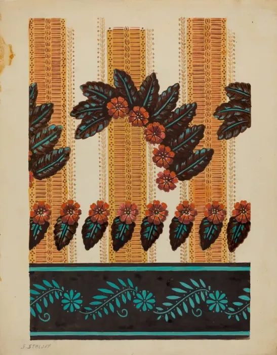Framed Print : Wall Paper Border, c. 1937. Creator: Jack Staloff Framed Print : Wall Paper Border, c. 1937. Creator: Jack Staloff