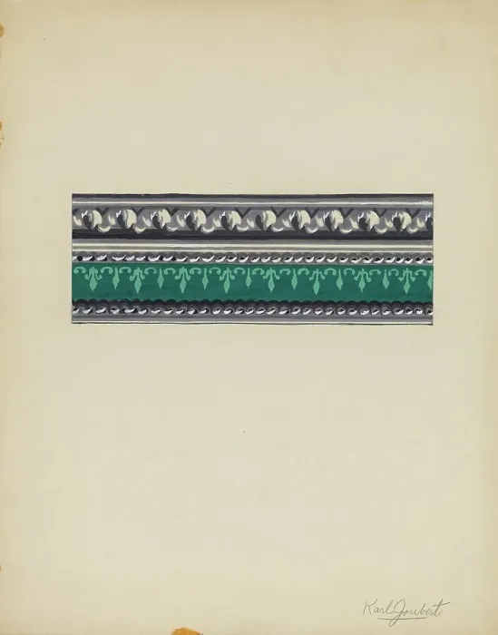 Framed Print : Wall Paper Border, c. 1937. Creator: Karl Joubert Framed Print : Wall Paper Border, c. 1937. Creator: Karl Joubert
