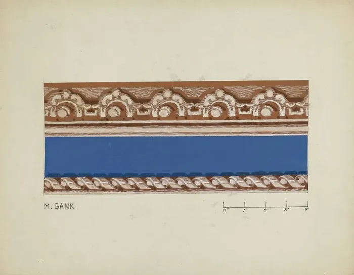 Framed Print : Wall Paper Border, c. 1937. Creator: Moses Bank Framed Print : Wall Paper Border, c. 1937. Creator: Moses Bank