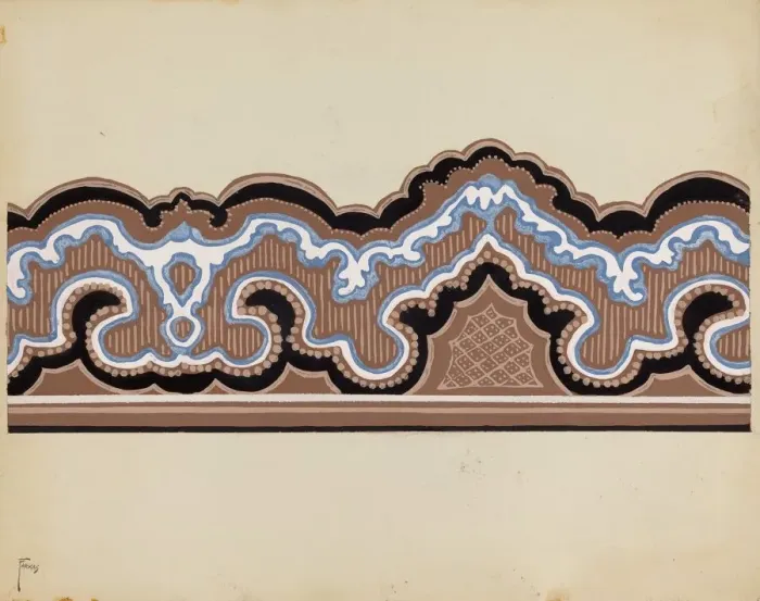 Framed Print : Wall Paper Border, c. 1937. Creator: Paul Farkas Framed Print : Wall Paper Border, c. 1937. Creator: Paul Farkas