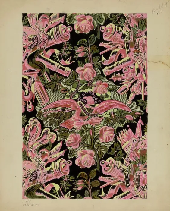 Framed Print : Wall Paper, c. 1937. Creator: Elizabeth Valentine Framed Print : Wall Paper, c. 1937. Creator: Elizabeth Valentine