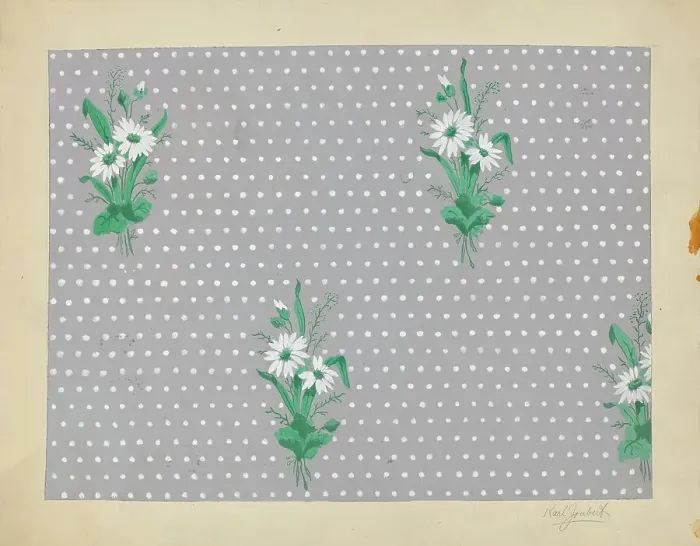Framed Print : Wall Paper, c. 1937. Creator: Karl Joubert Framed Print : Wall Paper, c. 1937. Creator: Karl Joubert