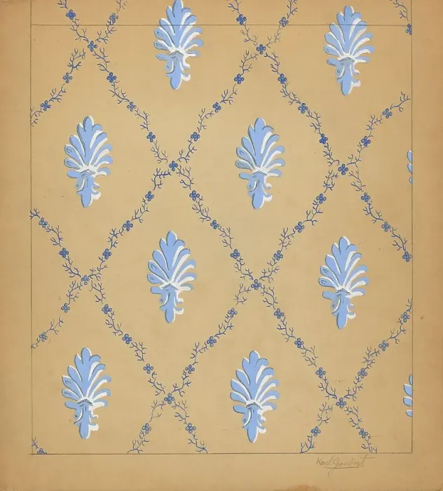 Framed Print : Wall Paper, c. 1937. Creator: Karl Joubert Framed Print : Wall Paper, c. 1937. Creator: Karl Joubert