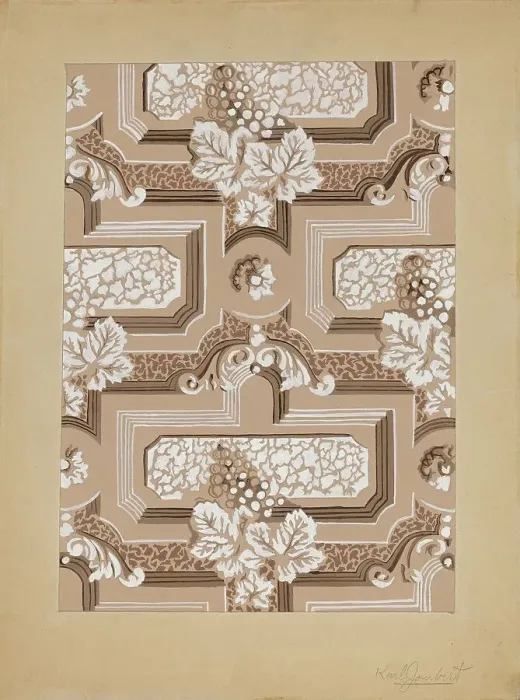 Framed Print : Wall Paper, c. 1937. Creator: Karl Joubert Framed Print : Wall Paper, c. 1937. Creator: Karl Joubert