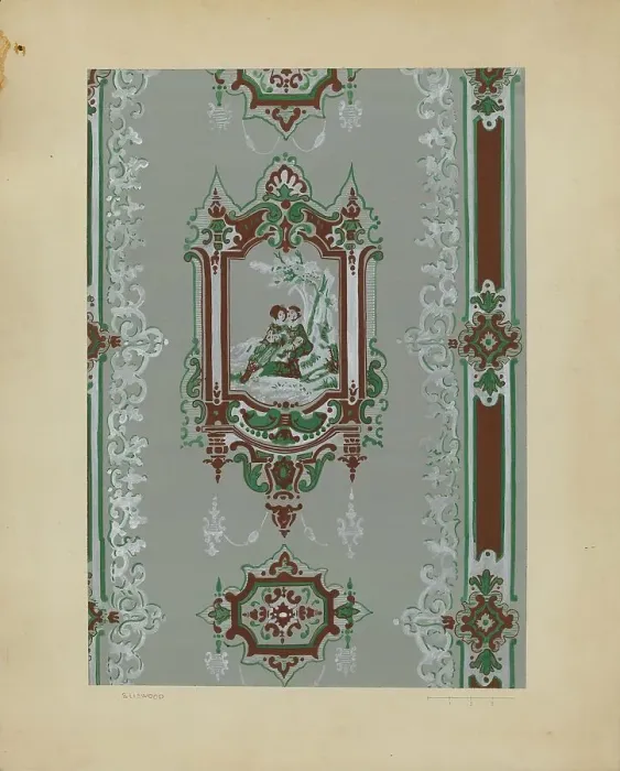 Framed Print : Wall Paper, c. 1937. Creator: Sidney Liswood Framed Print : Wall Paper, c. 1937. Creator: Sidney Liswood