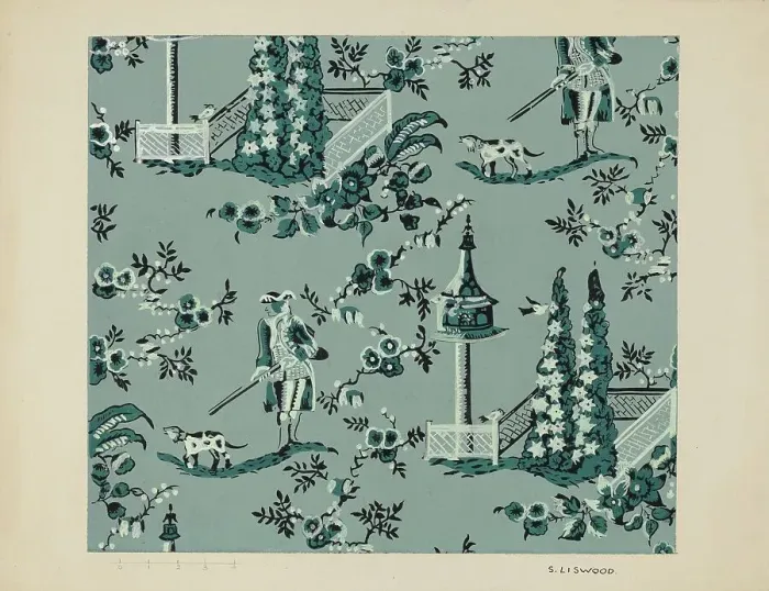 Framed Print : Wall Paper, c. 1937. Creator: Sidney Liswood Framed Print : Wall Paper, c. 1937. Creator: Sidney Liswood