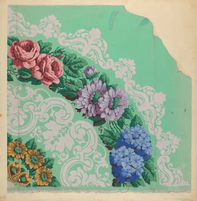 Framed Print : Wall Paper, c. 1939. Creator: Walter Doran Framed Print : Wall Paper, c. 1939. Creator: Walter Doran